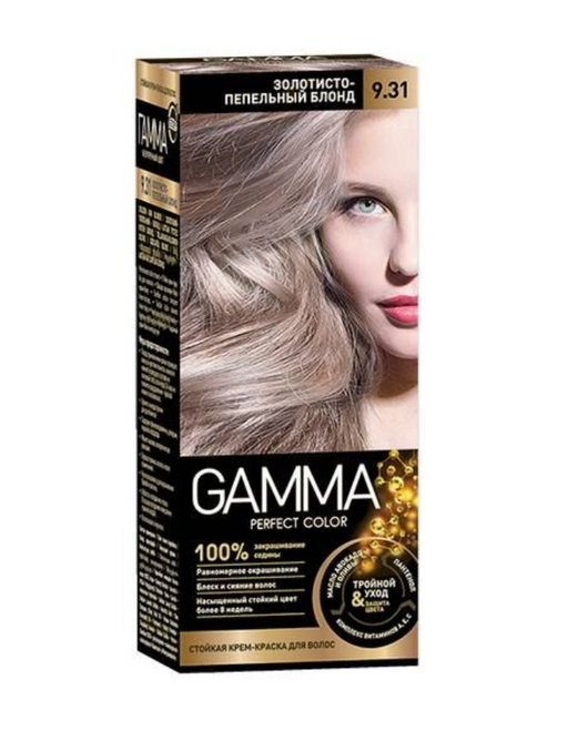Gamma Perfect Color Крем-краска для волос, краска для волос, тон 9.31 золотисто-пепельный блонд, 1 шт.